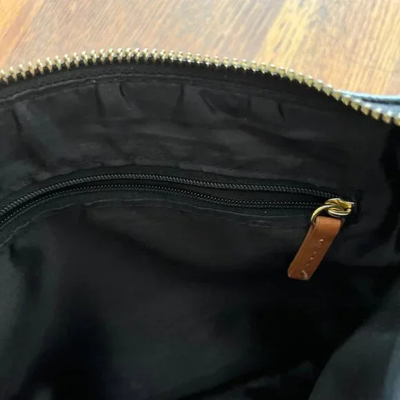 Joy & Iman Case Cosmetic Black Leather Makeup Bag Pouch Inside Pocket - Picture 6 of 9